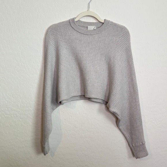 Wilfred Free Sweaters - Wilfred Free Womens Knit Cropped Sweater XS Gray Good Textured Boxy Relaxed Fit